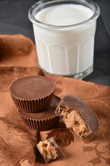 Wall Mural - Peanut butter cups with milk