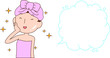 © Blue_daemon - Illustration of a lady who is washing the face as after bathing with Bubble Callout