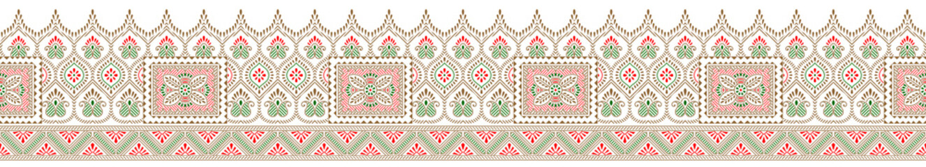 Sticker - Seamless traditional indian paisley border