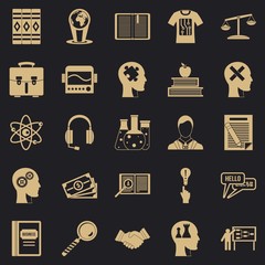 Poster - Scholarship icons set. Simple set of 25 scholarship vector icons for web for any design