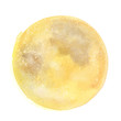 © laplateresca - Vector and watercolor drawing, an abstract golden yellow background texture resembling a full moon