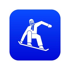Wall Mural - Snowboarder icon digital blue for any design isolated on white vector illustration