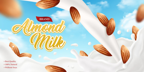 Wall Mural - almond milk brand poster