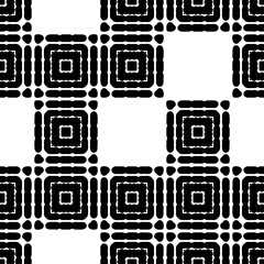 Ethnic boho seamless pattern. Shapes of dots and pixels. Patchwork texture. Weaving. Traditional ornament. Tribal pattern. Folk motif. Can be used for wallpaper, textile, invitation card, wrapping, we