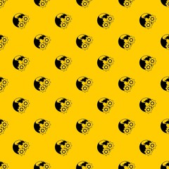 Poster - World planet and gears pattern seamless vector repeat geometric yellow for any design