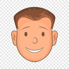 Poster - Male face icon in cartoon style isolated on background for any web design 