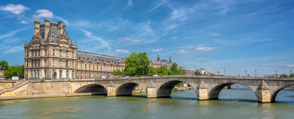 Pont Royal (Royal bridge) and the Seine river in Paris, France