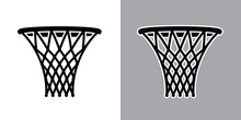 Vector Illustration Of Basket For Basketball Game On Light And Dark Backgrounds.