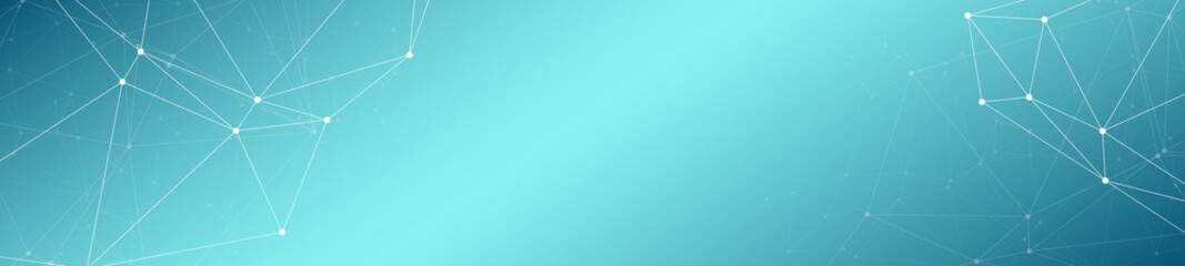Computer science layout with copy space, abstract polygonal background vector lines and circle dots connected