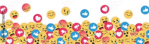 Photographie Modern emoji design on white background