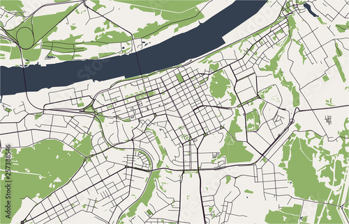 Как выглядит карта перми map of the city of Perm, Russia Векторный объект Stock Adobe Stock