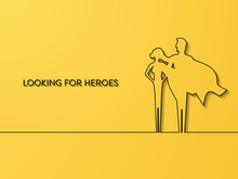 Business Superhero Recruitment Vector Concept. Symbol Of Career Opportunity, Strength, Leaders, Motivation, Power, Confidence And Courage.