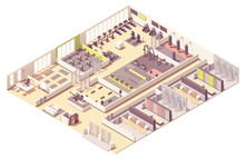 Vector Isometric Fitness Club Or Gym Interior