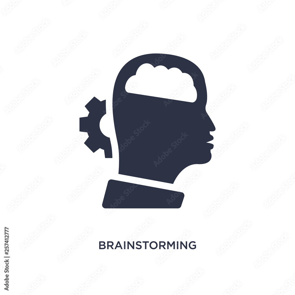 brainstorming icon on white background. Simple element illustration ...
