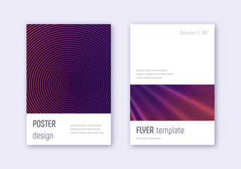 Minimalistic cover design template set. Violet abs