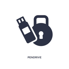 Poster - pendrive icon on white background. Simple element illustration from gdpr concept.