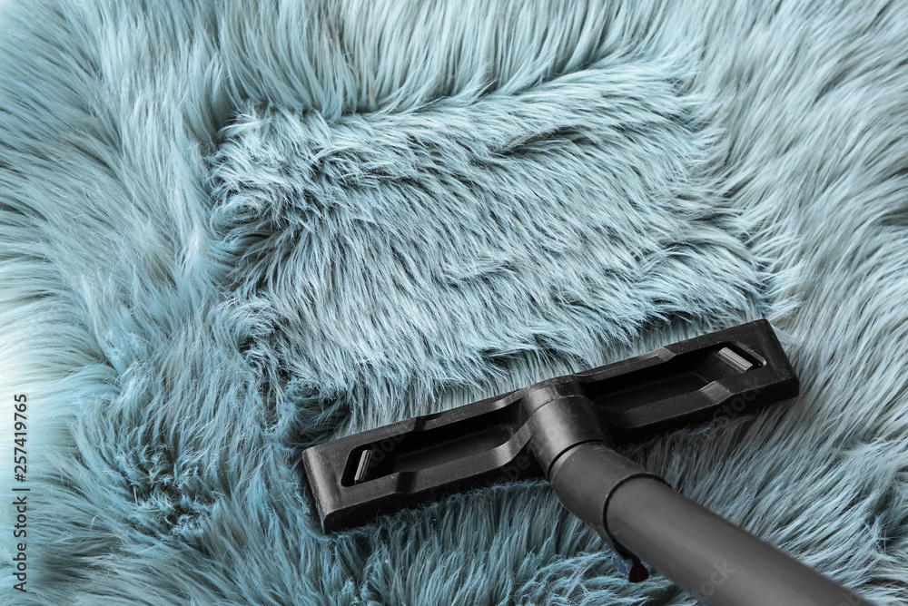 Brush of vacuum cleaner on carpet
