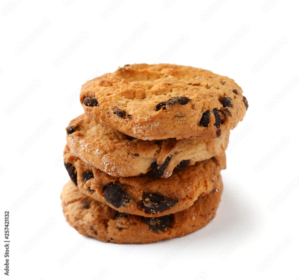 Tasty cookies on white background