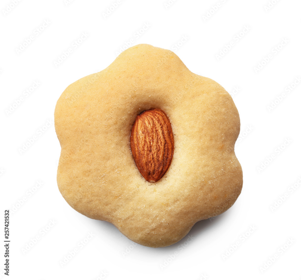 Tasty cookie on white background