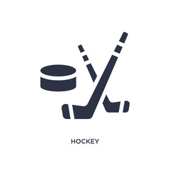 hockey icon on white background. Simple element illustration from hockey concept.