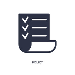 Wall Mural - policy icon on white background. Simple element illustration from strategy concept.