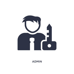 Poster - admin icon on white background. Simple element illustration from strategy concept.