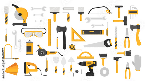 Fotografía Hand tool set. Collection of equipment for repair