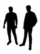 two men together, silhouette vector