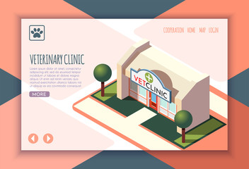 Poster - Ordinary Life Of Man And His Dog Isometric Landing Page