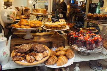 Various cakes for the afternoon tea, Europe style.