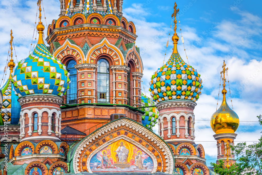 Church of the Savior on Spilled Blood, St Petersburg Russia - obrazy, fototapety, plakaty 