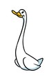 White goose bird minimalism animal character cartoon illustration isolated image 