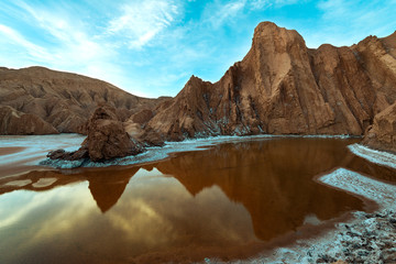 Wall Mural - A view of the Death Valley at the Salt Mountain Range (Cordillera de la Sal), Atacama Desert, Northern Chile