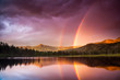 © Cavan Images - Double rainbow over Silver Lake, Brighton, Utah.