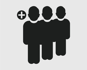 Fototapete - Increase or Add users Icon. Standing male symbol on gray background. Flat style vector EPS.