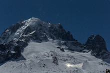 Star Trails Above The Famous Grands-Montets Ski Area In Chamonix