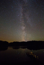 French River Against Starry Sky At Night