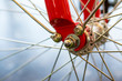 © Cavan Images - Bicycle wheel and spoke detail in a bike store in Durango, Colorado.