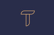 © dragomirescu - brown blue line alphabet letter T logo company icon design