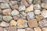 Fototapeta Desenie - Seamless brown pattern of decorative grey slate stone wall.