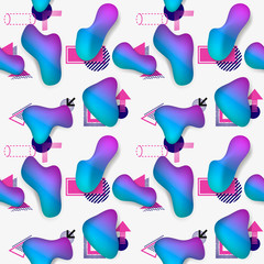Poster - Vector pattern with abstract colorful fluid on white background
