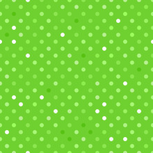 Seamless Pattern Surface Design. Vector Texture Green Polka Dots Background.