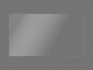 rectangular glass plate. light effect for a picture or a mirror. beautiful realistic reflection. the