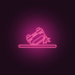 Poster - inverted car icon. Elements of insurance in neon style icons. Simple icon for websites, web design, mobile app, info graphics