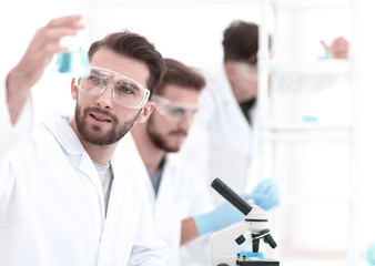 Wall Mural - closeup.scientists in the laboratory