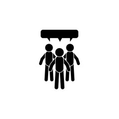 Poster - Three people talking icon. Simple glyph, flat vector of People talk icons for UI and UX, website or mobile application