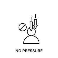 Poster - no pressure, user icon. Element of human positive thinking icon. Thin line icon for website design and development, app development. Premium icon