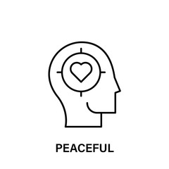 Poster - thinking, head, target icon. Element of human positive thinking icon. Thin line icon for website design and development, app development. Premium icon