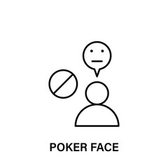 Poster - user, smile, ban, poker face icon. Element of human positive thinking icon. Thin line icon for website design and development, app development. Premium icon
