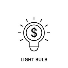 Poster - bulb, dollar, light icon. Element of human positive thinking icon. Thin line icon for website design and development, app development. Premium icon
